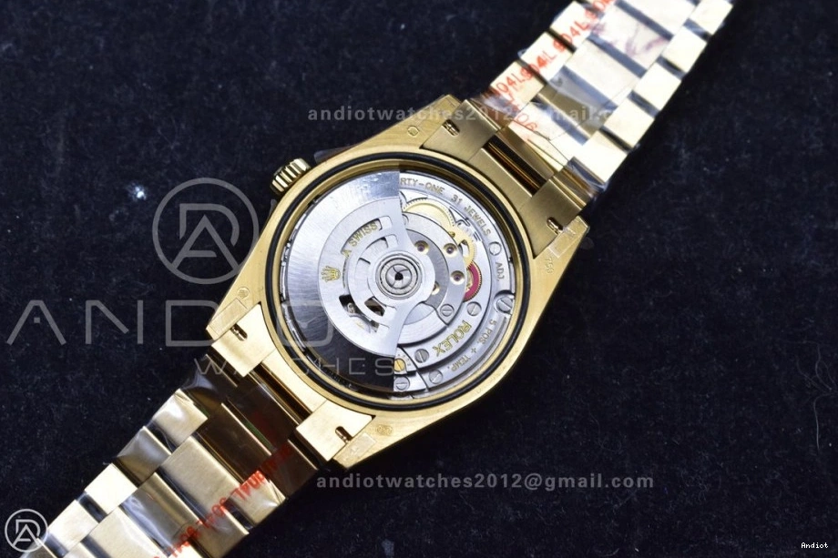 DayDate Steel YG 904L President Edition (Gain V5 on Stick with Green Bracelet Weight) Diamond vr3255 Best 36 QF Dial 0323